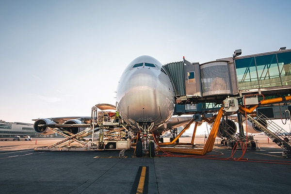 cargo airplane ready to be loaded with air freight