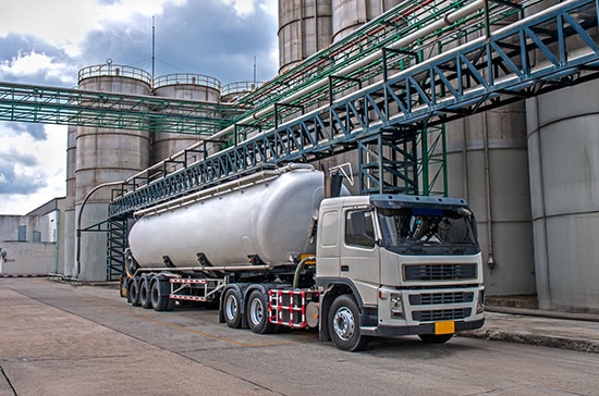 semi truck filled with chemicals