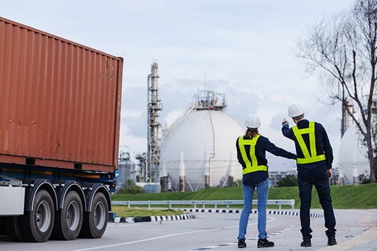 two engineers at chemical plant