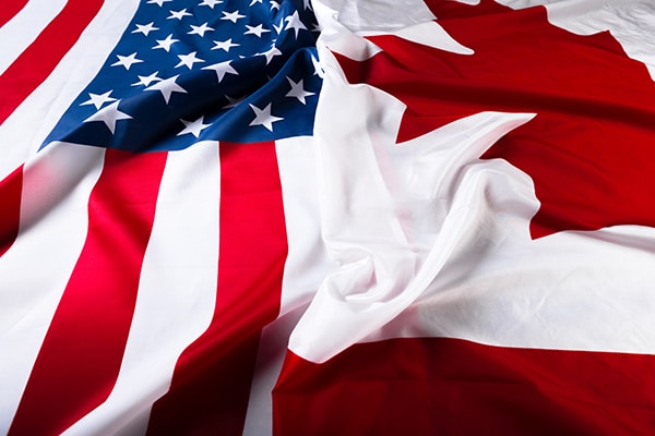 USA and Canada flags