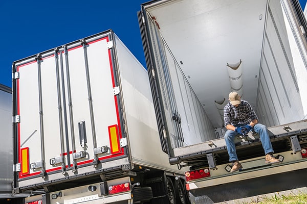 driver sitting on reefer truck